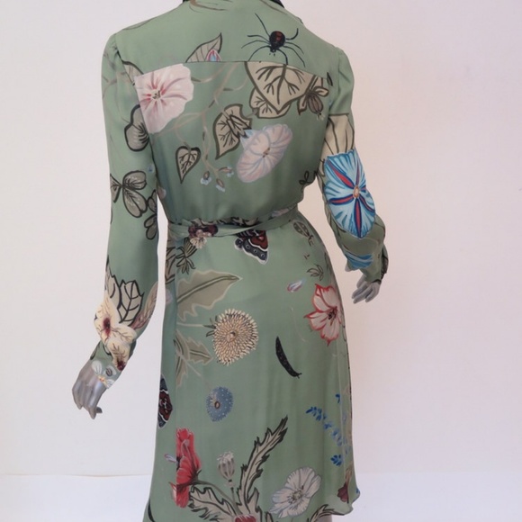 Gucci Flora Kris Knight Print Dress Light Green 40 - Picture 5 of 7